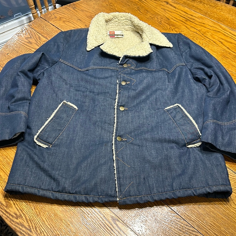 Vintage Citation denim Sherpa lined jacket. Western style work jacket. Men’s 46.